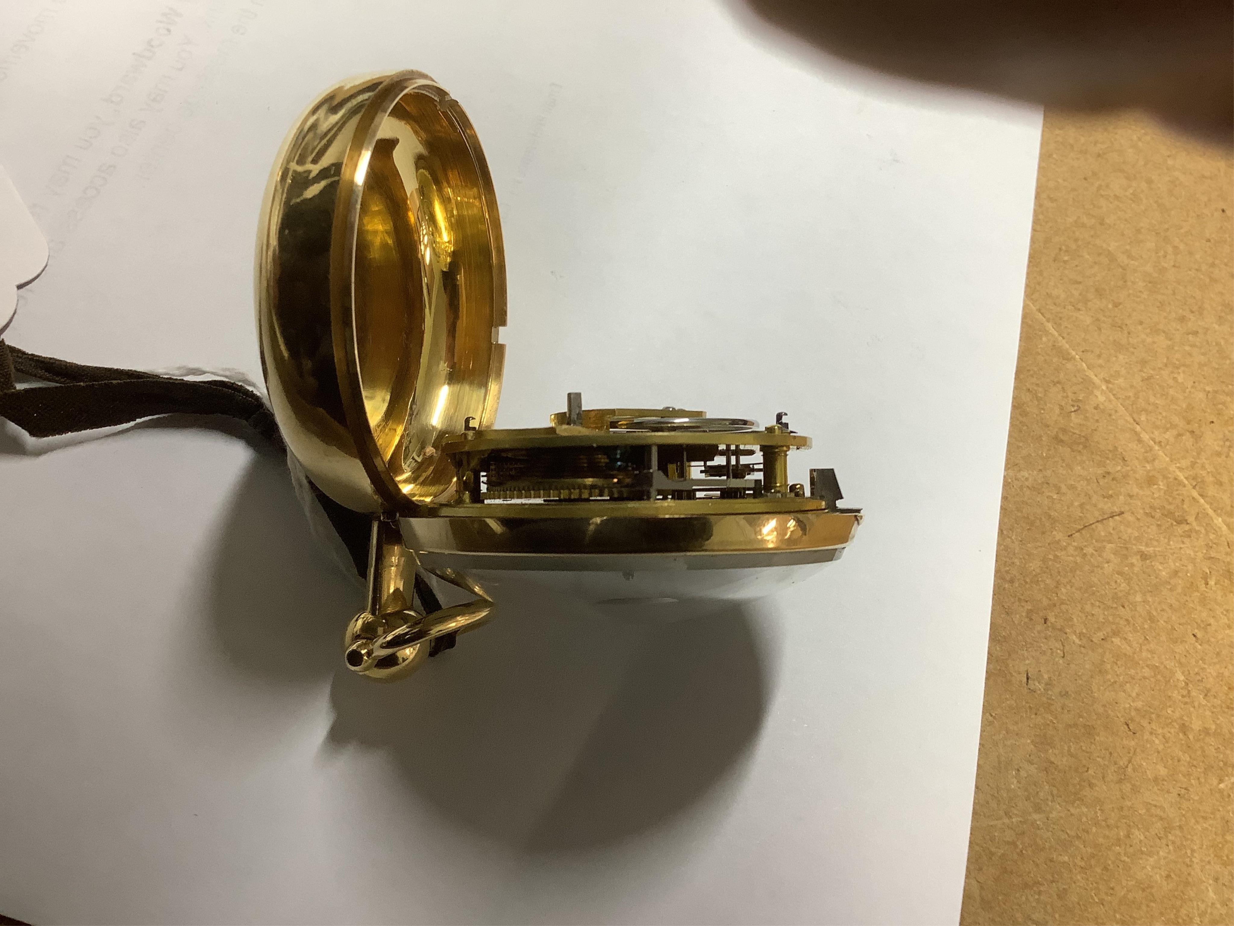 A late George III 18ct gold pair cased open faced keywind single fusee pocket watch by James Glover of Manchester